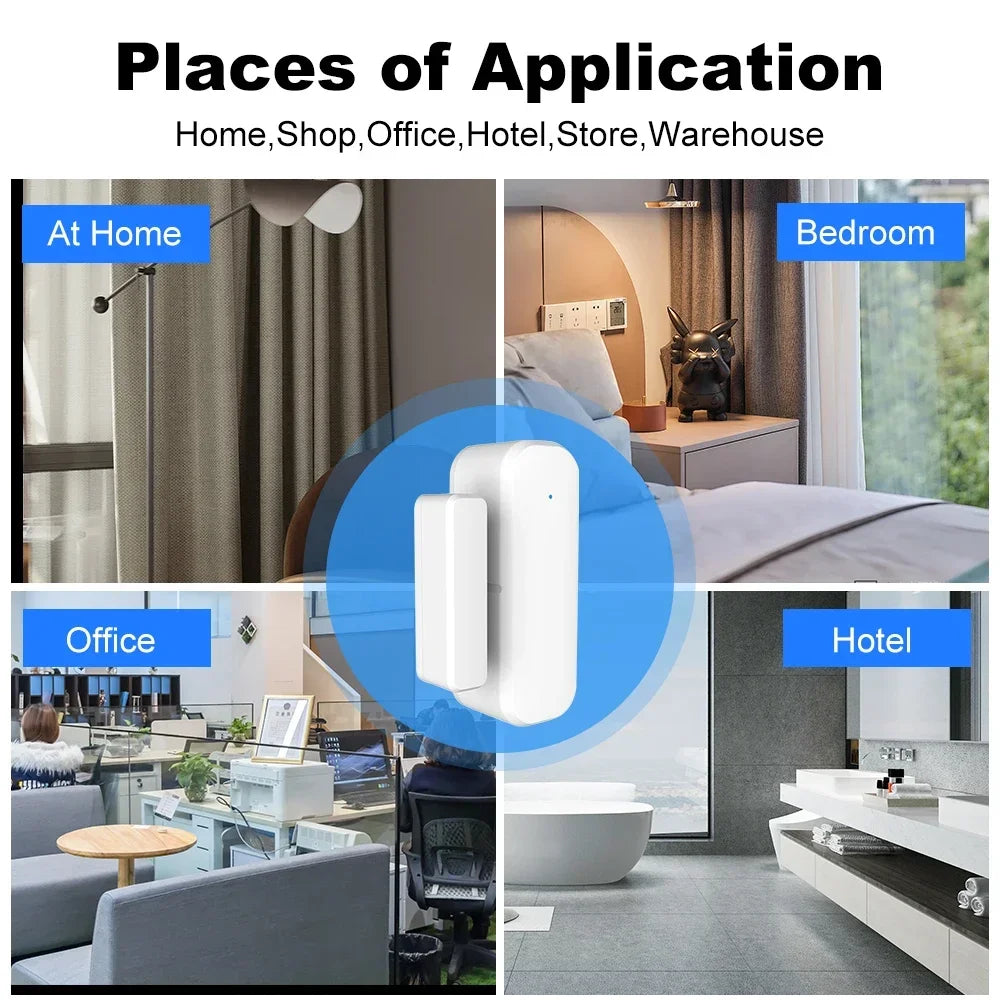 Tuya Zigbee Door & Window Sensor | Wireless Smart Home Security Alarm - Home Pulse