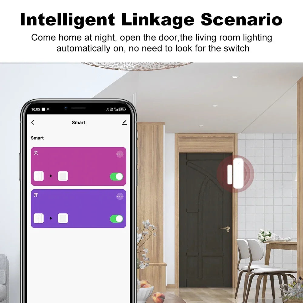 Tuya Zigbee Door & Window Sensor | Wireless Smart Home Security Alarm - Home Pulse