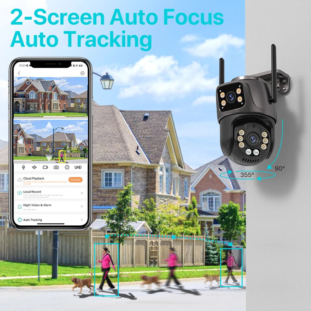 4K 8MP WiFi Outdoor Camera | Dual Lens AI CCTV - Home Pulse