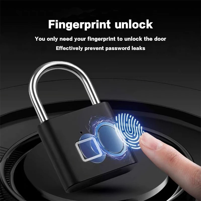 Smart Fingerprint Padlock | Waterproof Outdoor Lock with Rechargeable Battery - Home Pulse