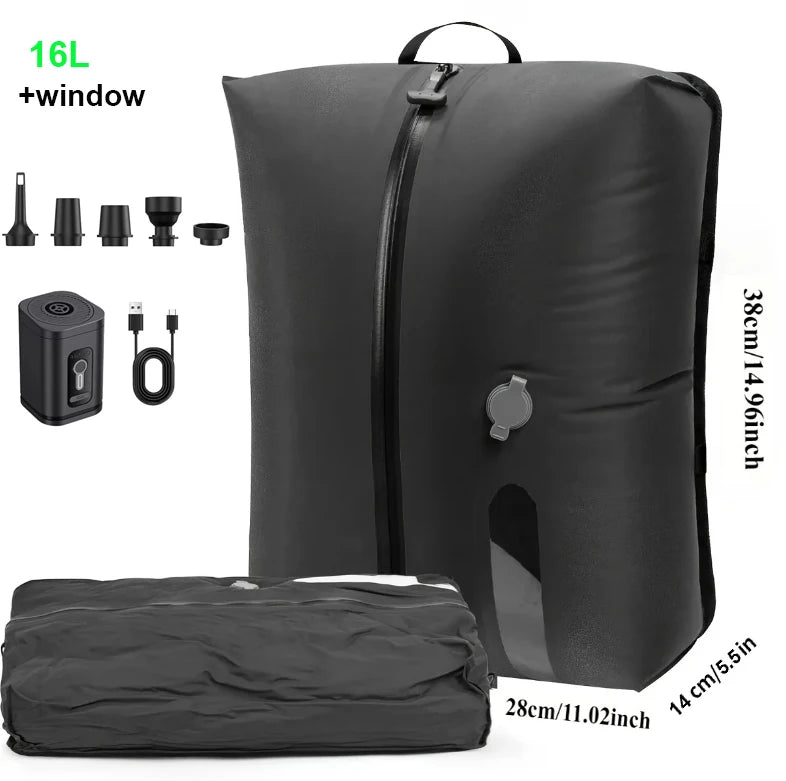 17L–34L Travel Vacuum Bag with Air Pump – Reusable Compression Storage Bag for Suitcases, Backpacks & Luggage – Space Saver Organizer