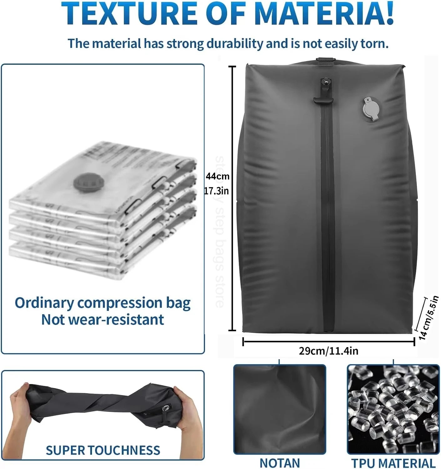 17L–34L Travel Vacuum Bag with Air Pump – Reusable Compression Storage Bag for Suitcases, Backpacks & Luggage – Space Saver Organizer