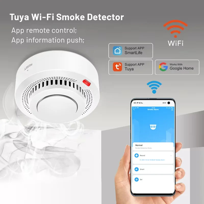 Tuya Smart WiFi Smoke Detector | Fire Protection Alarm with Smart Life App - Home Pulse