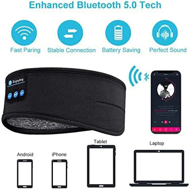 Bluetooth Headband Headphones | Wireless Sports & Sleep Eye Mask with Music - Home Pulse