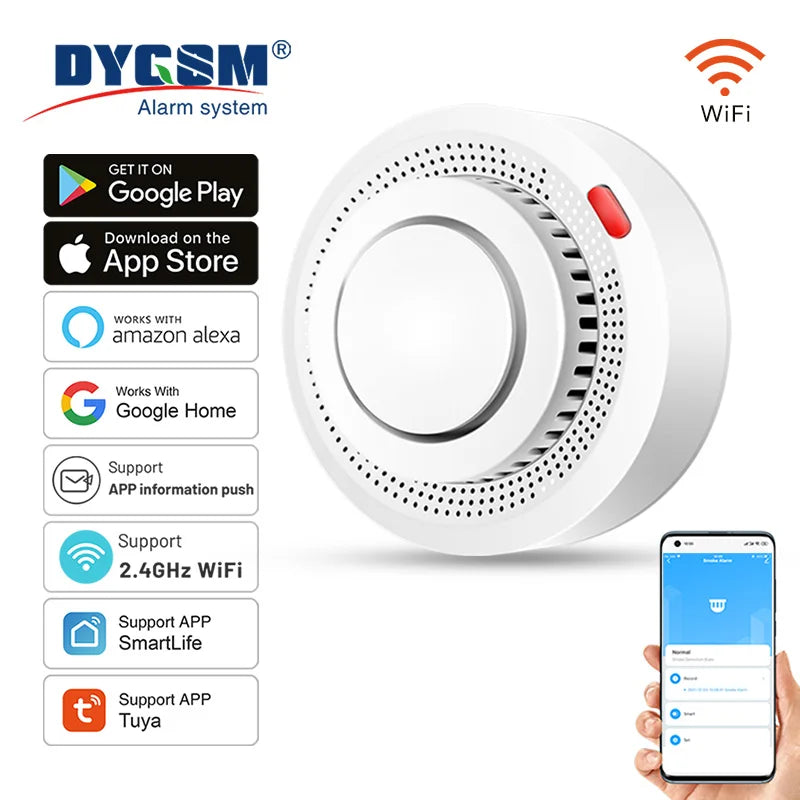 Tuya Smart WiFi Smoke Detector | Fire Protection Alarm with Smart Life App - Home Pulse
