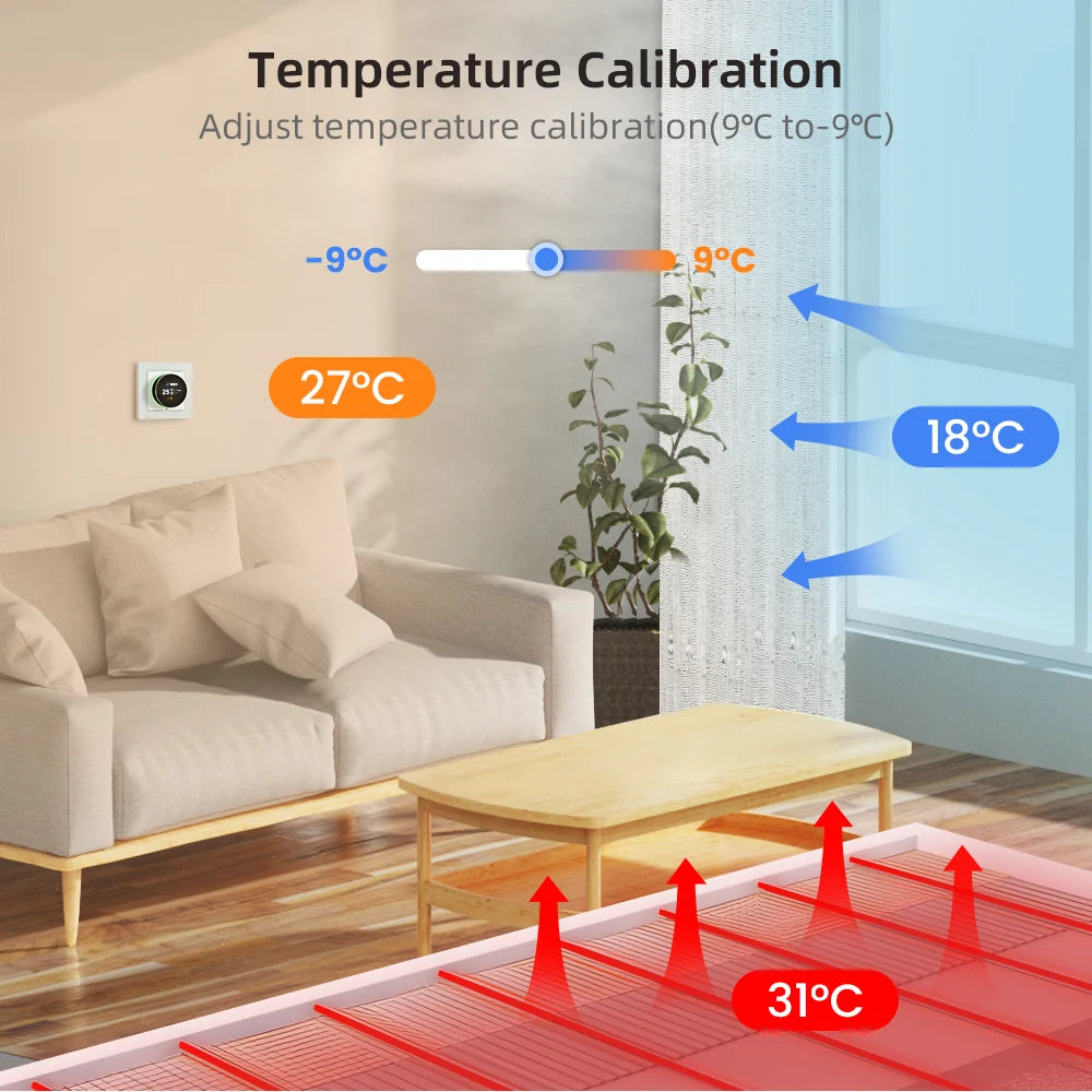 Tuya WiFi Smart Thermostat Knob | Temperature Controller for Boiler & Heating - Home Pulse