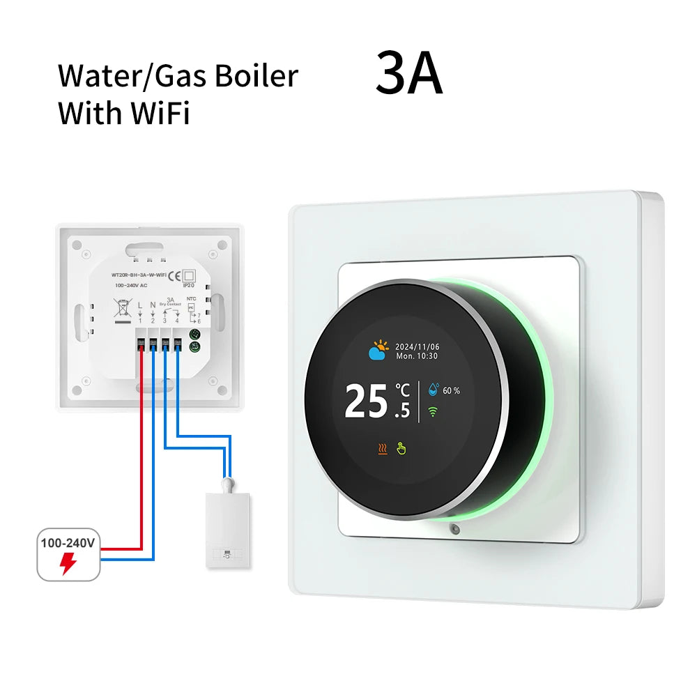 Tuya WiFi Smart Thermostat Knob | Temperature Controller for Boiler & Heating - Home Pulse