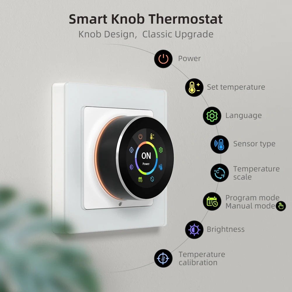 Tuya WiFi Smart Thermostat Knob | Temperature Controller for Boiler & Heating - Home Pulse