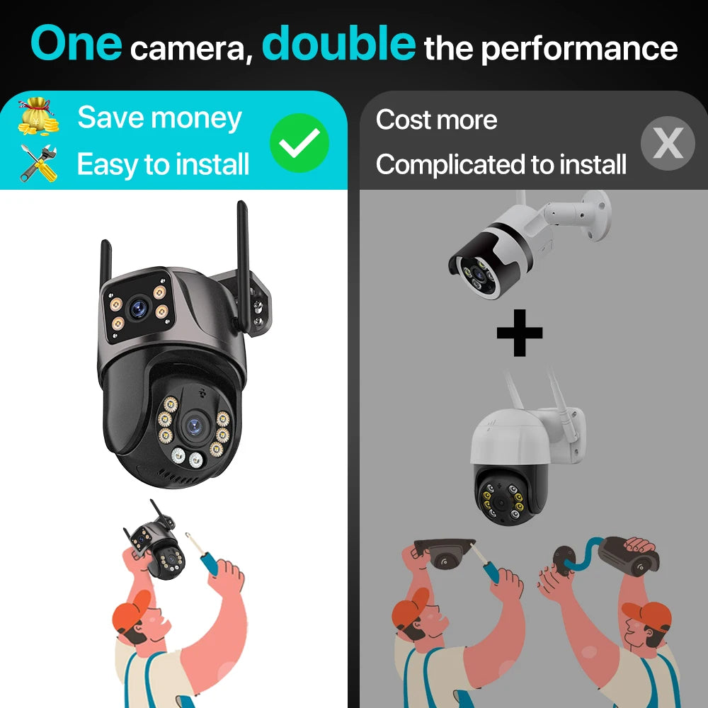 4K 8MP WiFi Outdoor Camera | Dual Lens AI CCTV - Home Pulse
