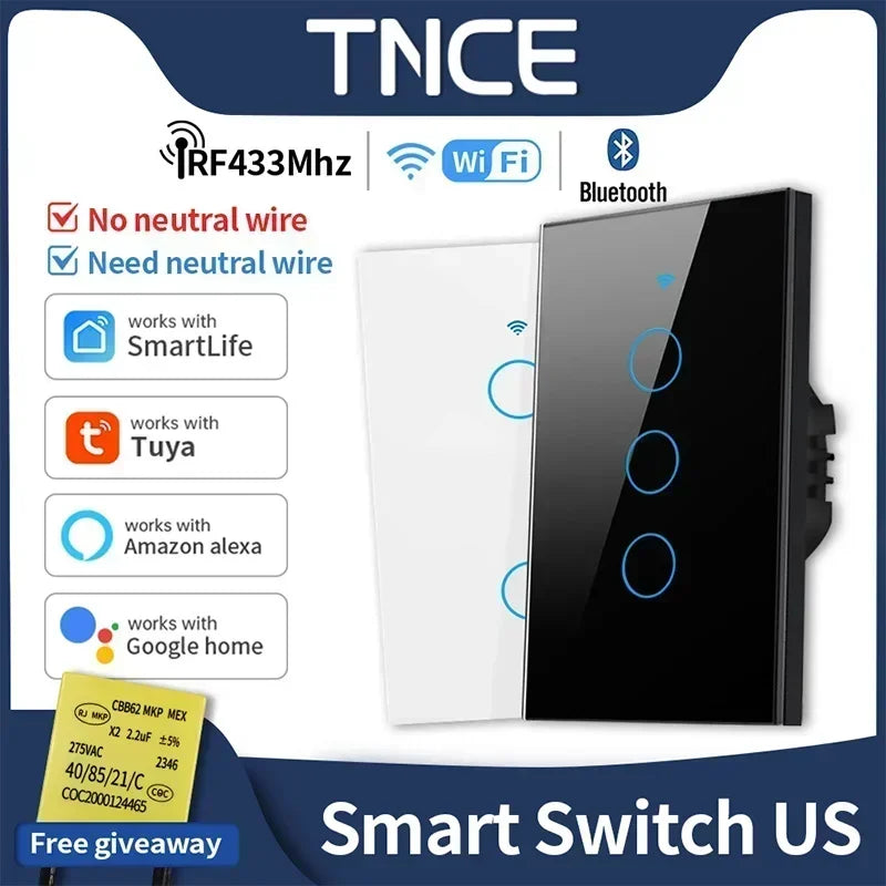 Smart Light Switch US | WiFi & Bluetooth | Alexa & Google Home - Home Pulse