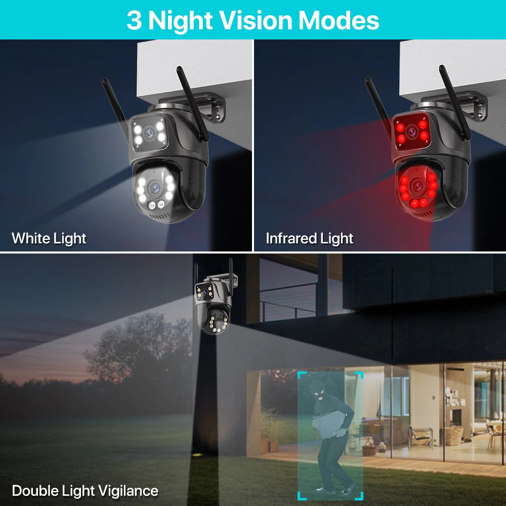 4K 8MP WiFi Outdoor Camera | Dual Lens AI CCTV - Home Pulse