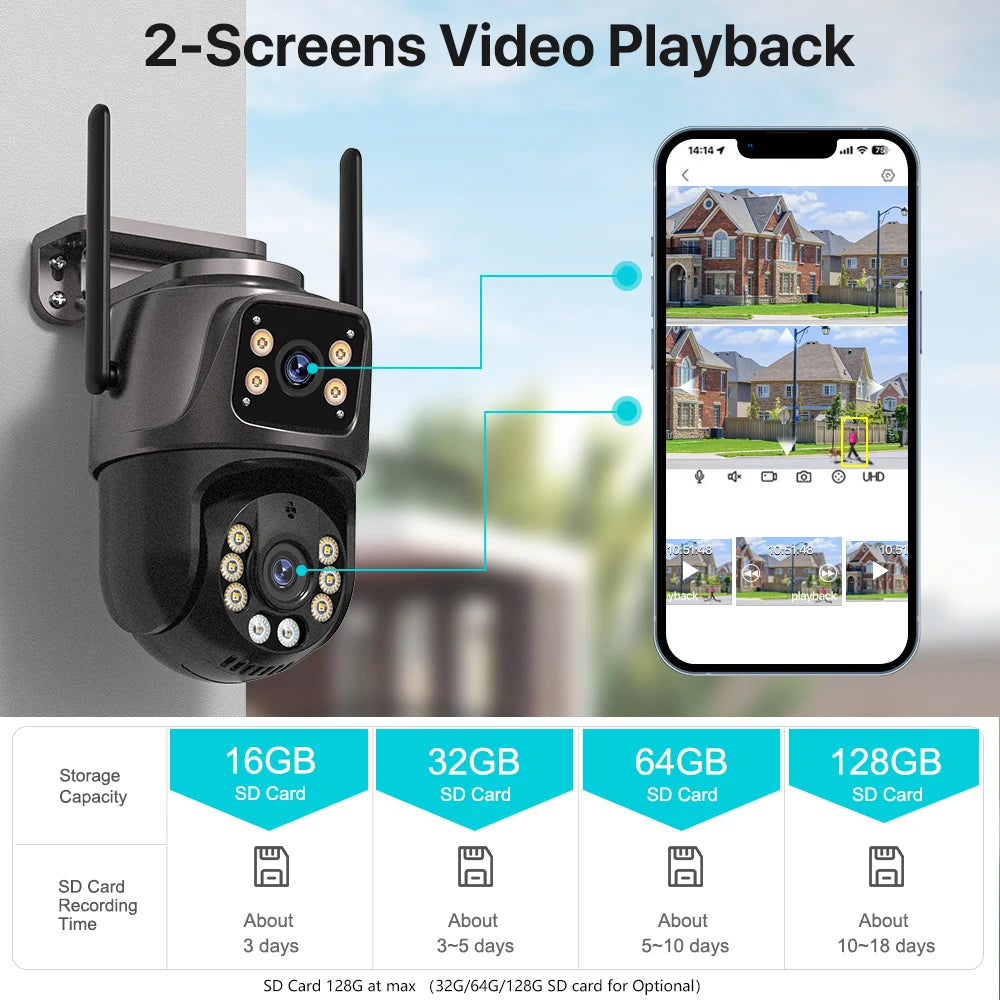 4K 8MP WiFi Outdoor Camera | Dual Lens AI CCTV - Home Pulse