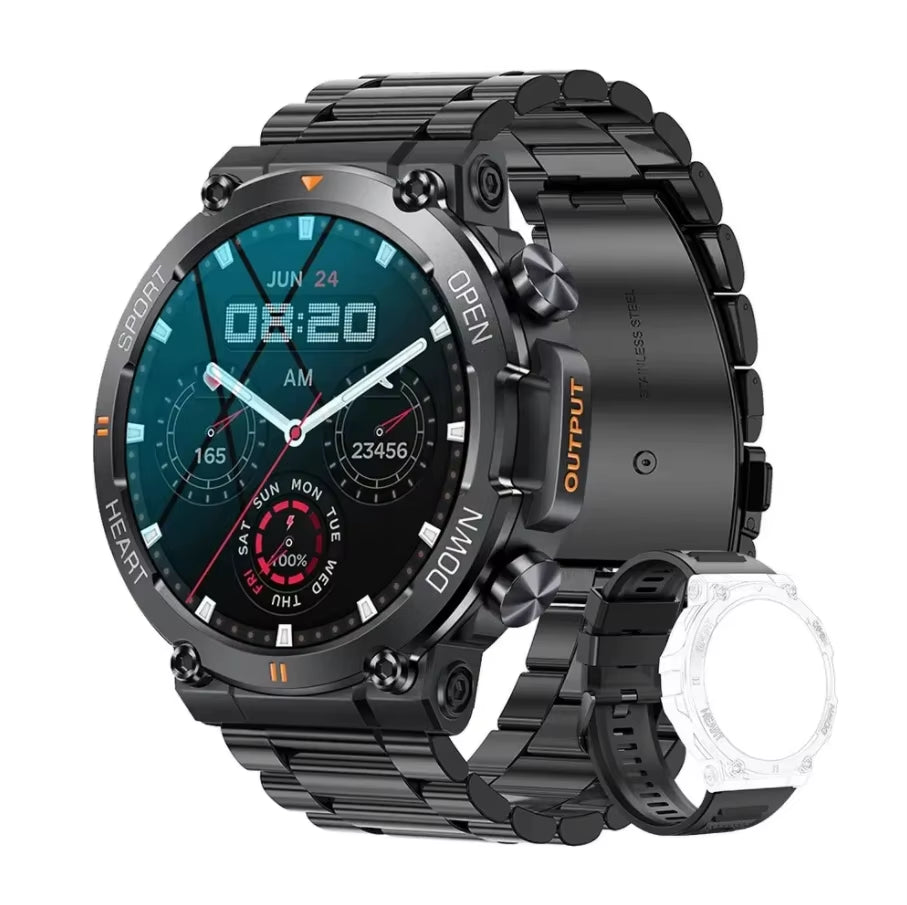 K56Pro Smart Watch for Men – 1.39" HD IPS Screen, Heart Rate & Blood Monitoring, Bluetooth Calling & Music, 400mAh Battery, Sport & Fitness Tracker