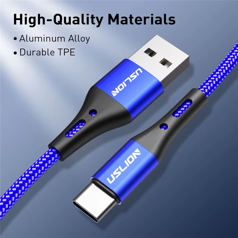 USB Type-C Cable 3A | Fast Charging Nylon Braided | Android & Huawei - Home Pulse