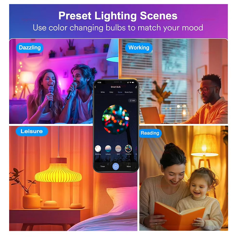 LED Bulb RGB E27 | WiFi & Bluetooth | Alexa & Google Home - Home Pulse