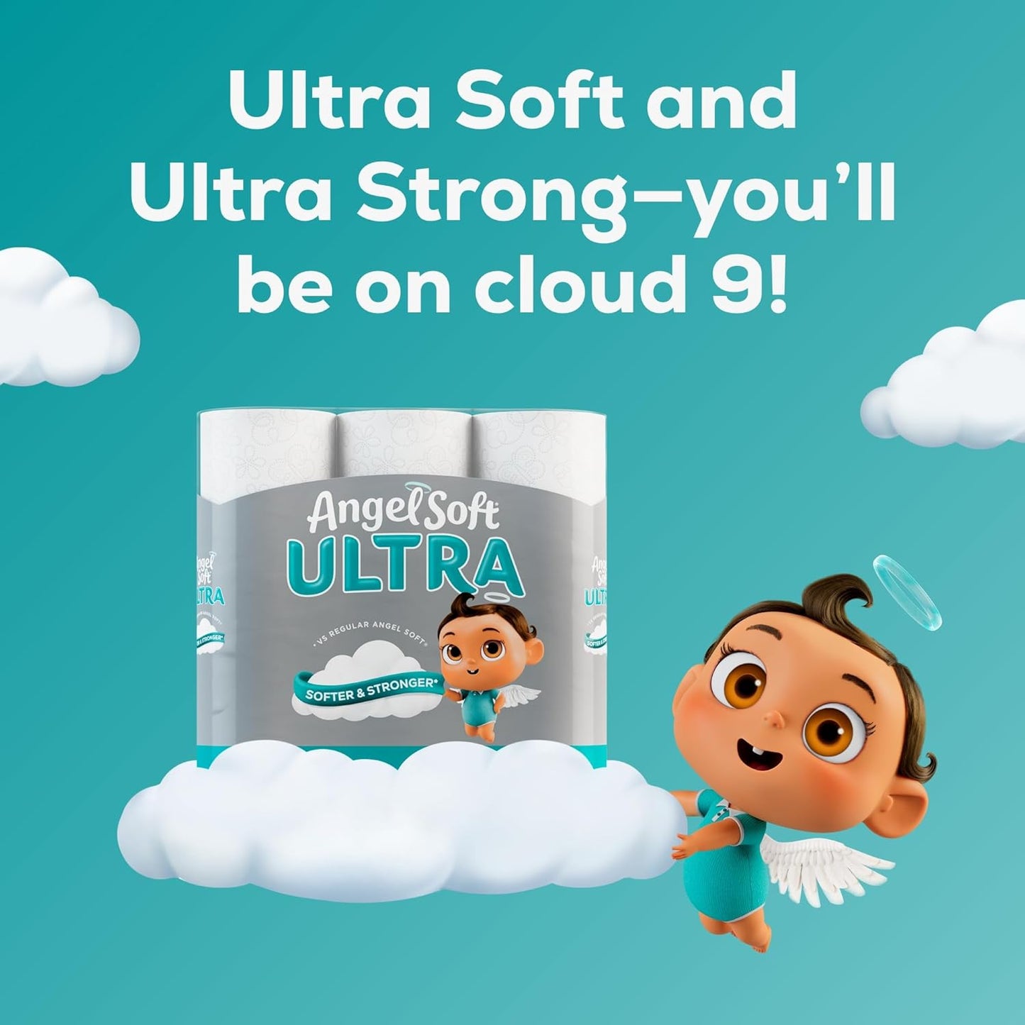 Angel Soft Ultra Toilet Paper, 6 Mega Rolls = 24 Regular Rolls, 2 Ply Toilet Tissue