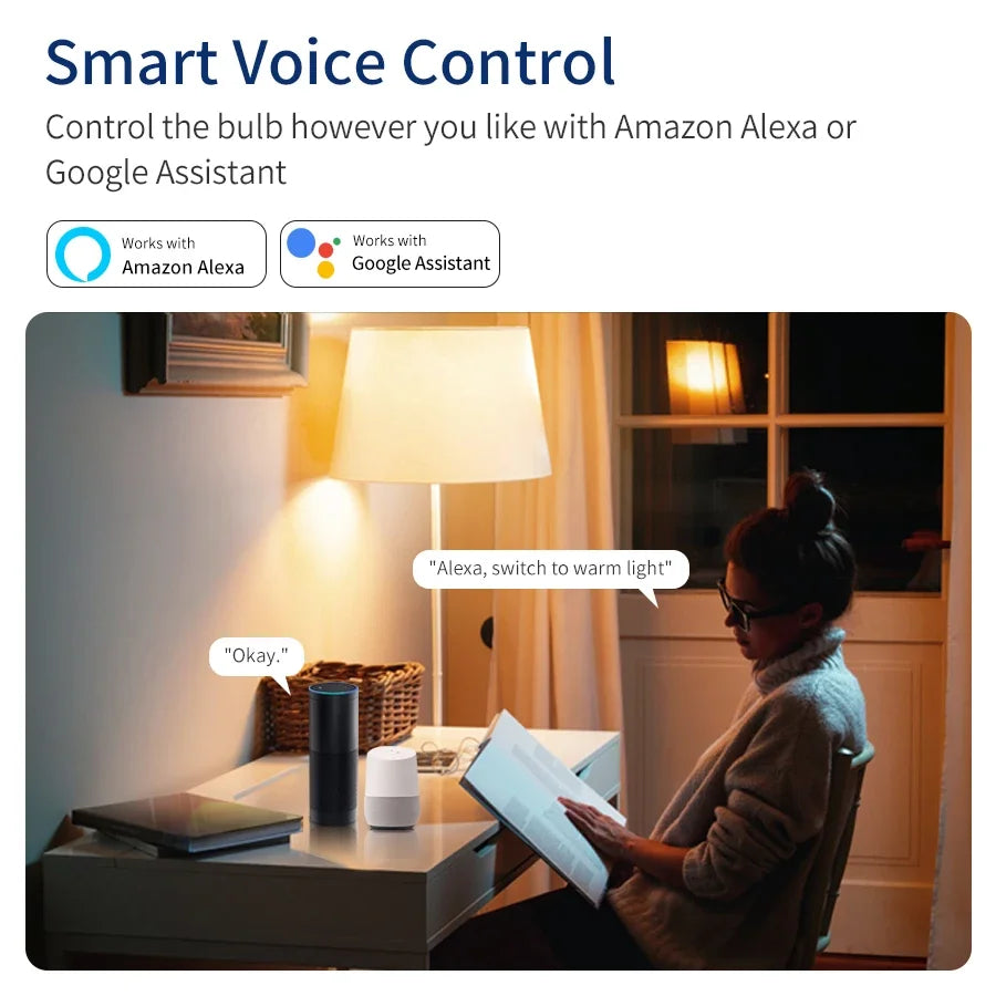 Smart LED Bulb RGB E27 | WiFi Light 10W/15W/20W Works with Alexa & Google - Home Pulse