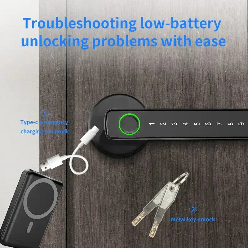 Smart Fingerprint Door Lock | Electronic Indoor Lock with App & Bluetooth Unlock - Home Pulse