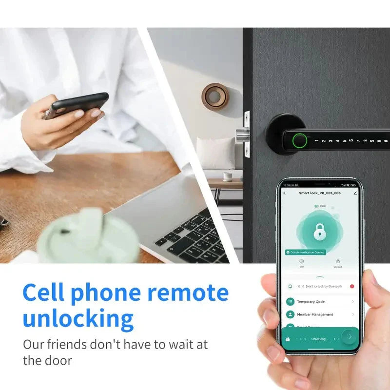 Smart Fingerprint Door Lock | Electronic Indoor Lock with App & Bluetooth Unlock - Home Pulse