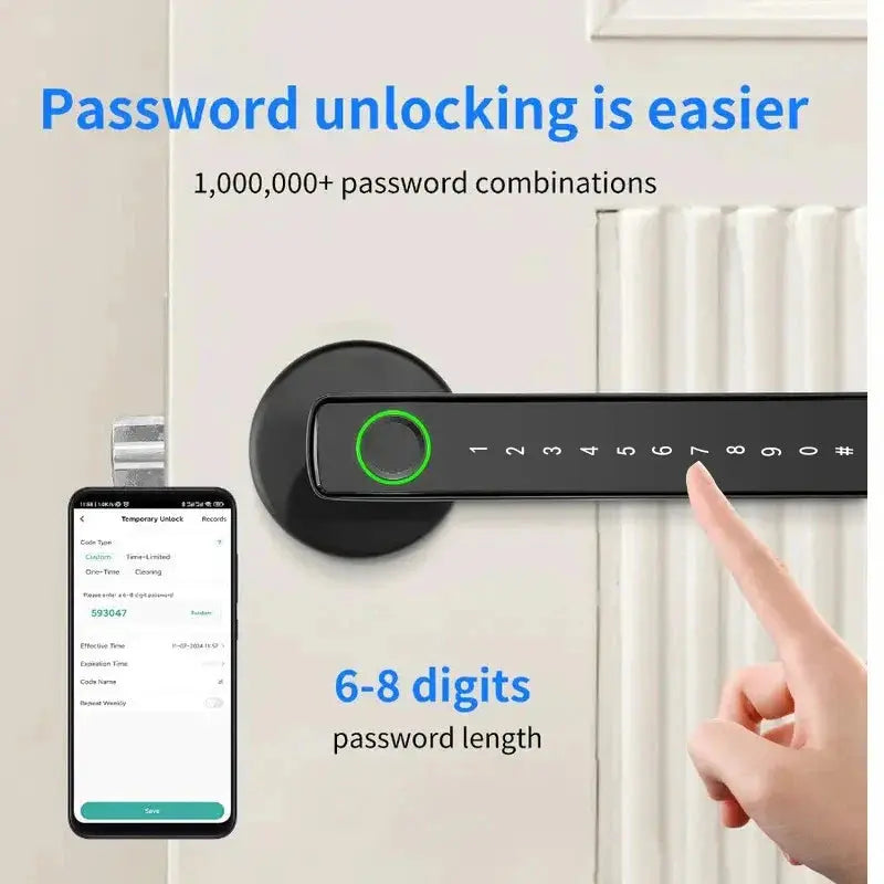 Smart Fingerprint Door Lock | Electronic Indoor Lock with App & Bluetooth Unlock - Home Pulse