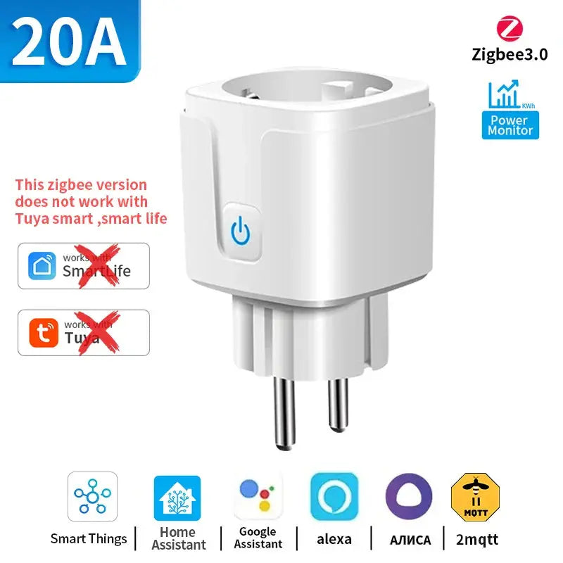 Smart WiFi Plug EU 16A/20A | Smart Socket with Power Monitoring Works with Alexa & Google - Home Pulse