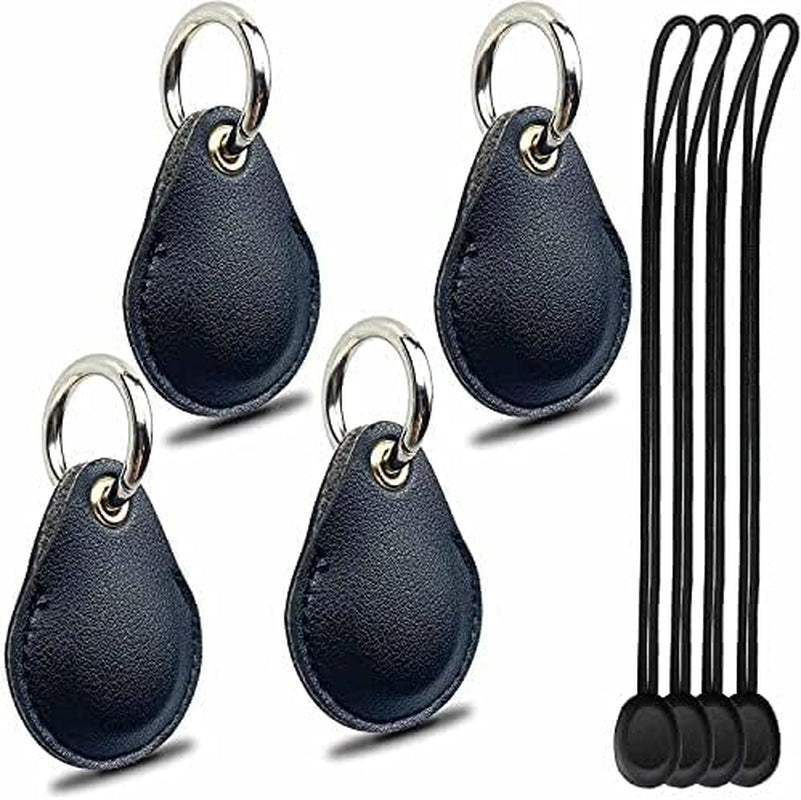 Keyring Holder for AirTag [4-Pack] | Hidden PU Leather Protective Sleeve | Carabiner & Soft Strap | Compatible with Apple AirTag GPS Tracker (2021–2023)