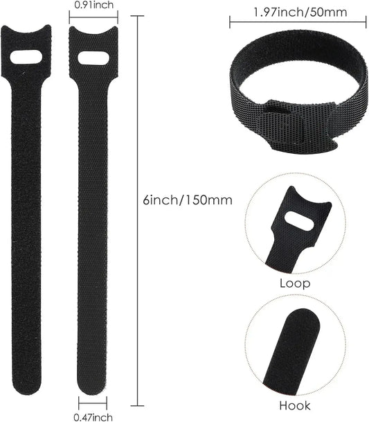 120PCS Reusable Cable Ties 6 Inch | Multi-Purpose Wire & Cord Organizer 