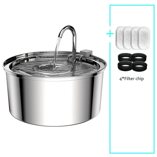 Stainless Steel Pet Water Fountain 3L | Automatic Silent Bowl - Home Pulse
