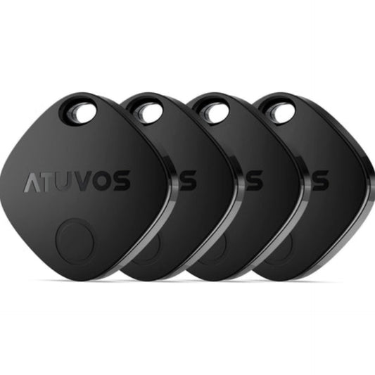 ATUVOS Air Tracker Tags – 4-Pack Bluetooth Luggage & Item Locator, Works with Apple Find My App, Replaceable Battery, iOS Only