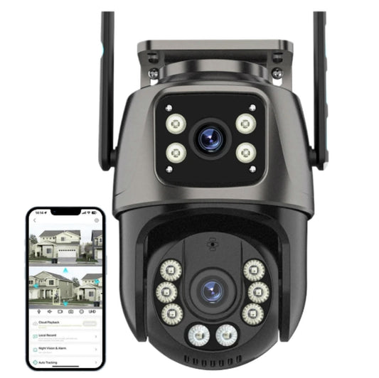 4K 8MP WiFi Outdoor Camera | Dual Lens AI CCTV - Home Pulse