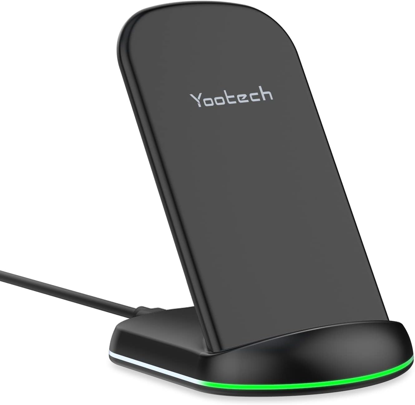 Yootech 10W Max Wireless Charger Stand – Qi-Certified Fast Charging Dock, Dual-Coil Vertical & Horizontal Charging for iPhone 16/15/14/13/12/SE, Samsung Galaxy S22/S21/S20/S10, Pixel & Qi-Enabled Devices (No AC Adapter)