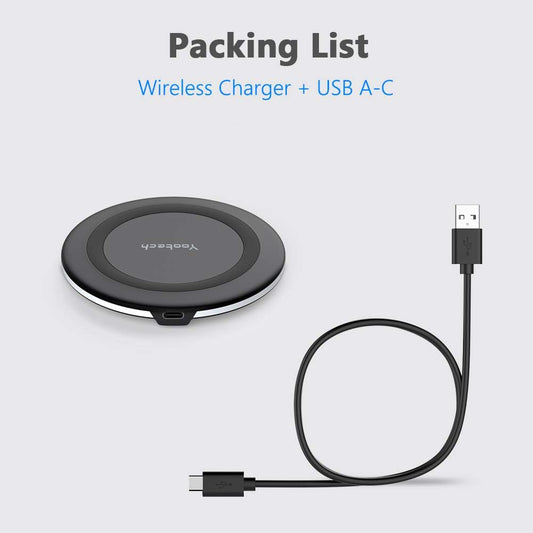 Yootech Wireless Charging Pad 10W | Slim Qi Fast Charger | iPhone & Samsung - Home Pulse