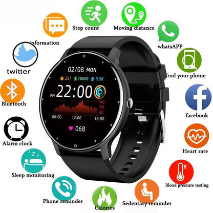2025 Smart Watch for Women & Men – Fitness Tracker with 1.28" HD Touch Display, Heart Rate & Blood Pressure Monitor, IP67 Waterproof, Android & iOS