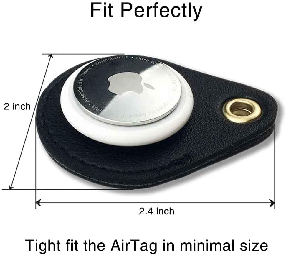 Keyring Holder for AirTag [4-Pack] | Hidden PU Leather Protective Sleeve | Carabiner & Soft Strap | Compatible with Apple AirTag GPS Tracker (2021–2023)