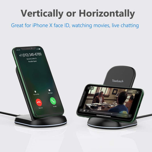 Yootech Wireless Charger Stand 2-Pack | 10W Qi Fast Charging Dock - Home Pulse