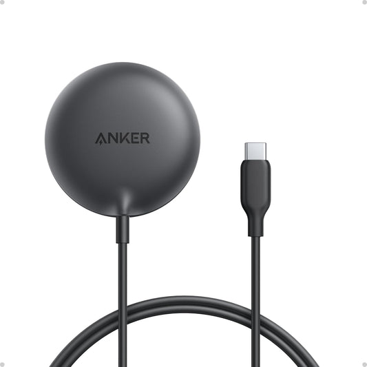 Anker Zolo Magnetic Wireless Charger – Qi2 15W MagSafe-Compatible Charging Pad for iPhone & AirPods, Black, 1-Pack
