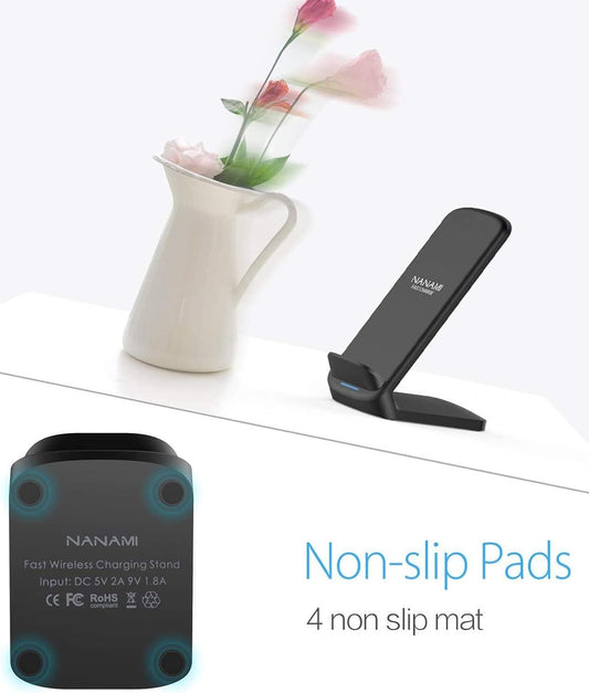 NANAMI Wireless Charger Stand | Upgraded Qi-Certified | 15W/10W/7.5W Fast Charging - Home Pulse