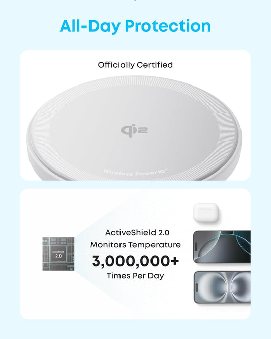Anker Zolo Wireless Charger 2-Pack | 15W Qi2 MagSafe Pad | iPhone & AirPods - Home Pulse