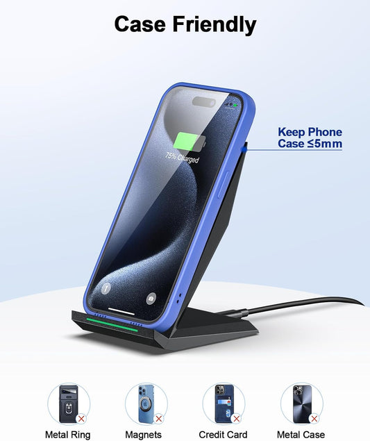 NANAMI Wireless Charger Stand 2-Pack | 15W/10W/7.5W Qi Fast Charging - Home Pulse