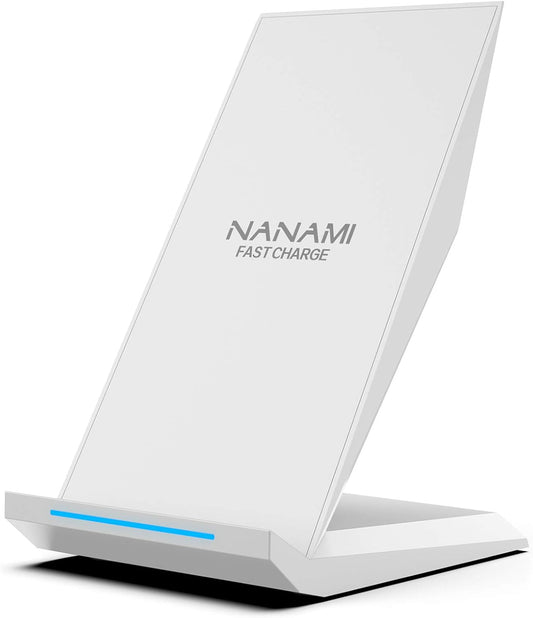 NANAMI Fast Wireless Charger Stand – Qi-Certified, 7.5W for iPhone 16/15/14/13/12 Series, 10W for Samsung Galaxy S24/S23/S22/S21/S20, Compatible with Qi-Enabled Devices