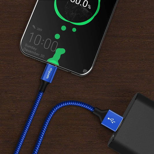 USB-A to USB-C Cable 6.6ft 2-Pack | 3A Fast Charging | Nylon Braided - Home Pulse