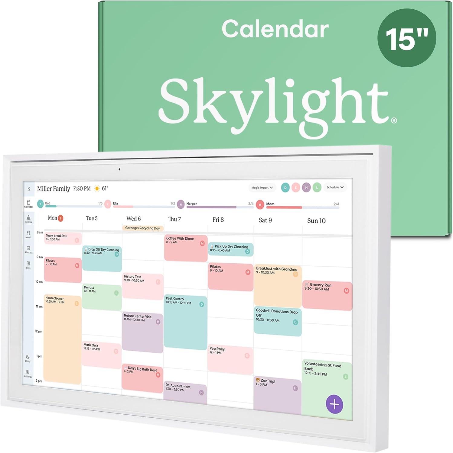 Skylight 15" Smart Digital Wall Calendar & Family Planner – Touchscreen Chore Chart