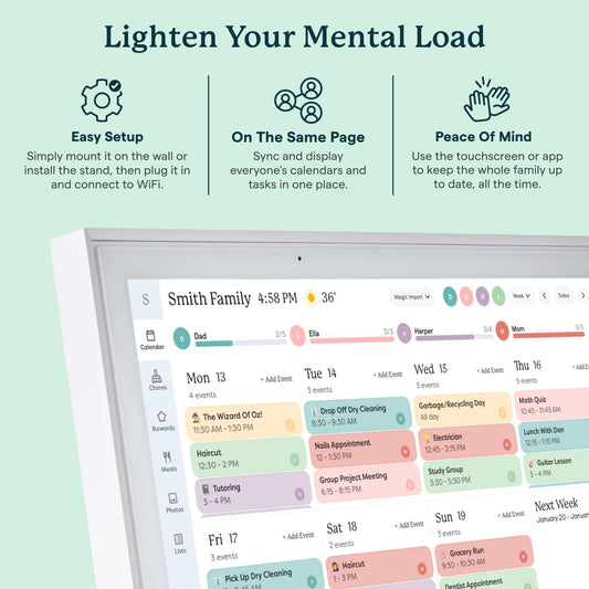 Skylight Smart Wall Calendar 15" | Digital Family Planner | Touchscreen - Home Pulse