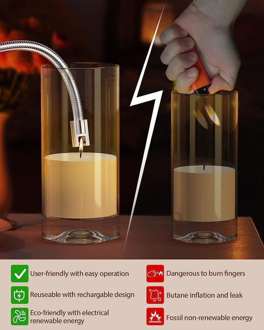 Electric Candle Lighter | Rechargeable Arc USB Type-C - Home Pulse