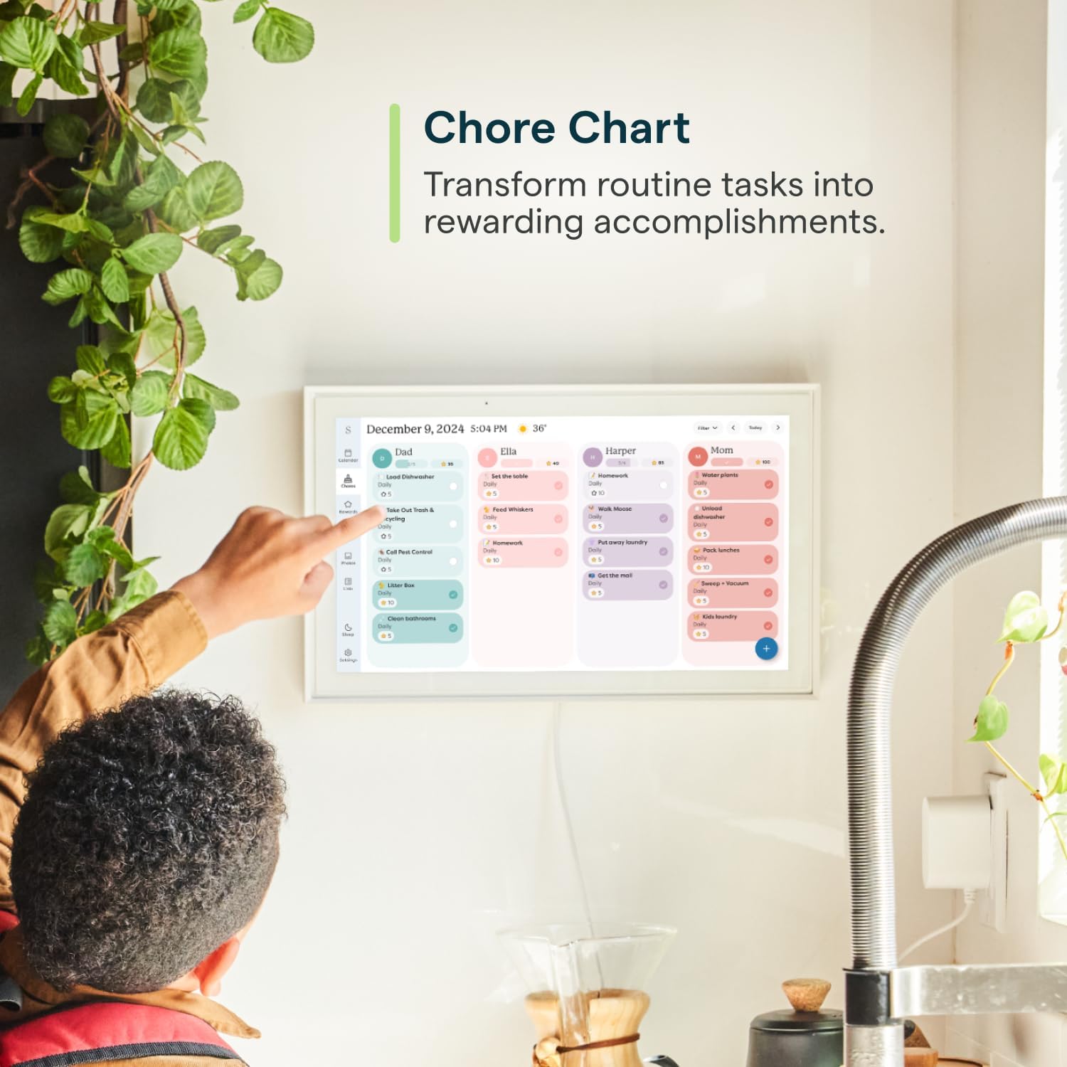 Skylight 15" Smart Digital Wall Calendar & Family Planner – Touchscreen Chore Chart