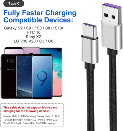 USB-C Cable 2-Pack 10ft | USB-A to USB-C Fast Charger | iPhone & Samsung - Home Pulse