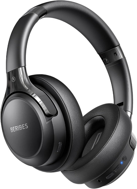 BERIBES Bluetooth Over-Ear Headphones – 65H Playtime, 6 EQ Modes, HiFi Stereo, Deep Bass, BT 5.3, Mic, Wireless & Wired