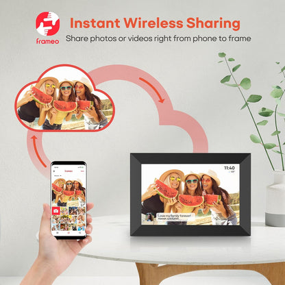 Frameo 10.1" WiFi Digital Photo Frame – HD IPS Touch Screen, 32GB Storage