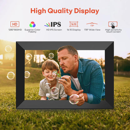 Frameo 10.1" WiFi Digital Photo Frame – HD IPS Touch Screen, 32GB Storage