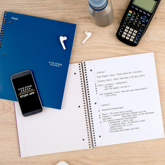 Five Star Spiral Notebook 6-Pack | 1 Subject College Ruled 8.5"x11"